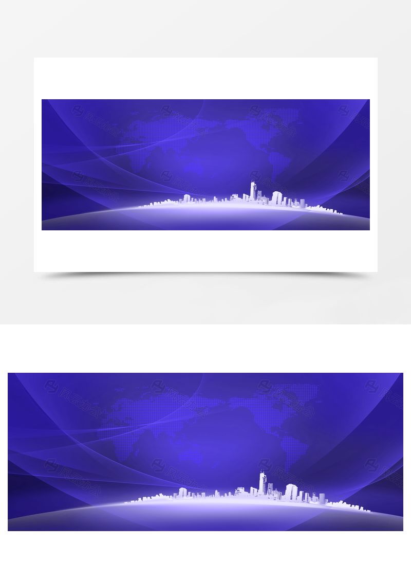 藍(lán)色大氣年會總結(jié)背景banner