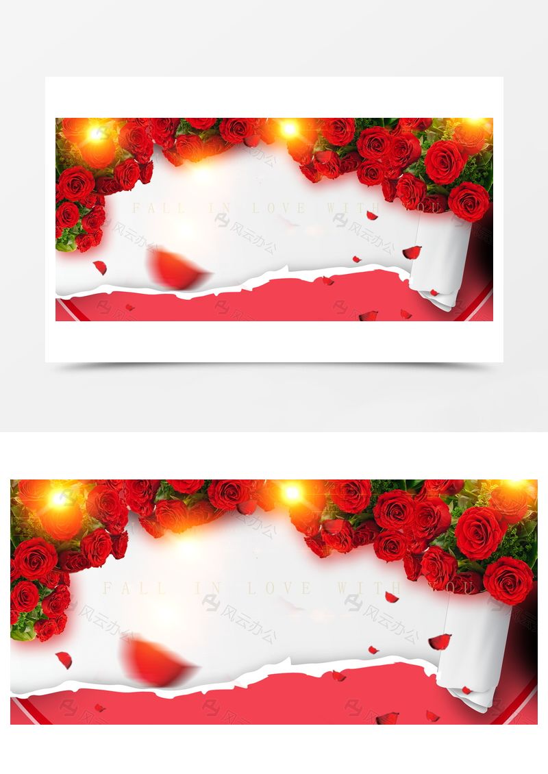 38妇女节玫瑰梦幻灯光白色banner背景图片