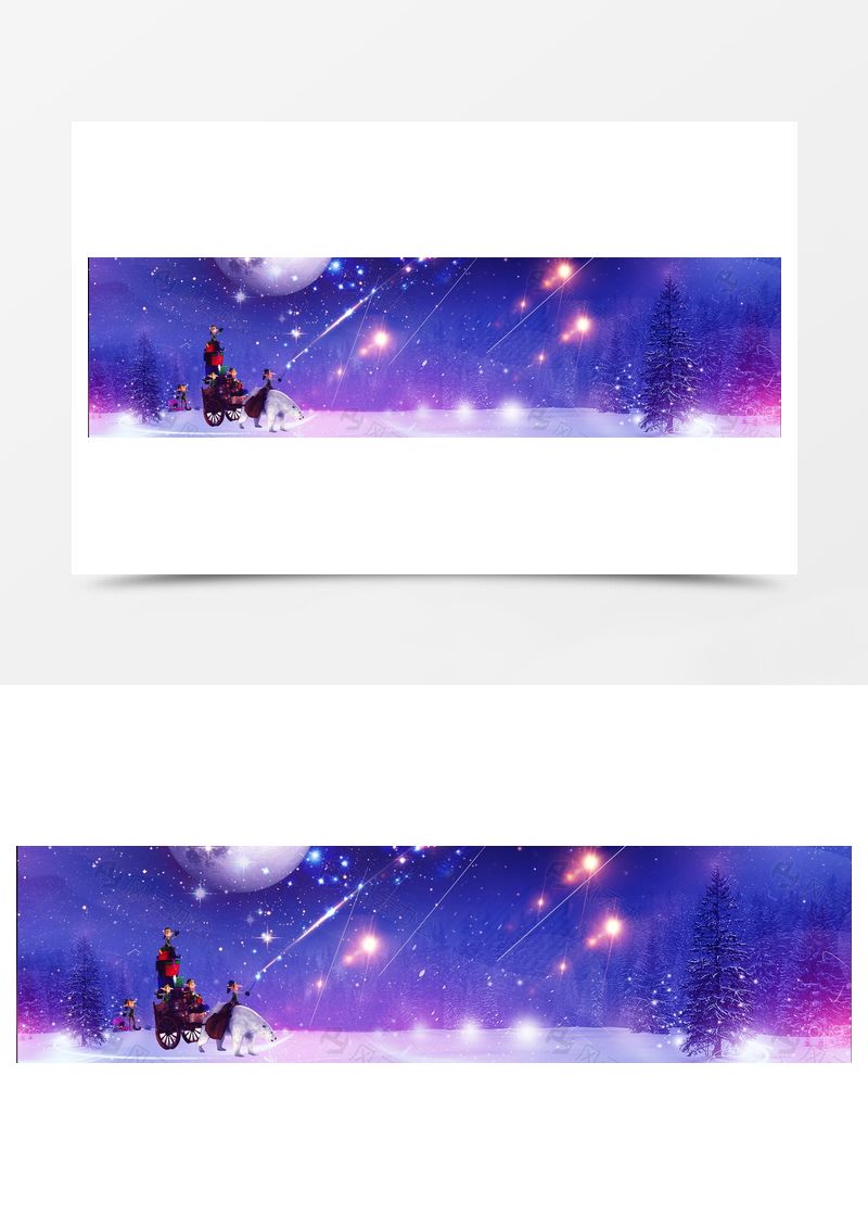 圣誕節(jié)卡通banner背景