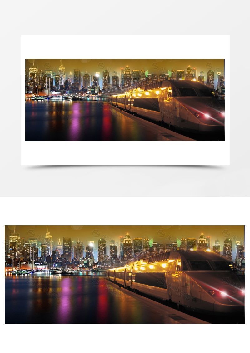 科幻酷炫城市夜景banner背景圖片