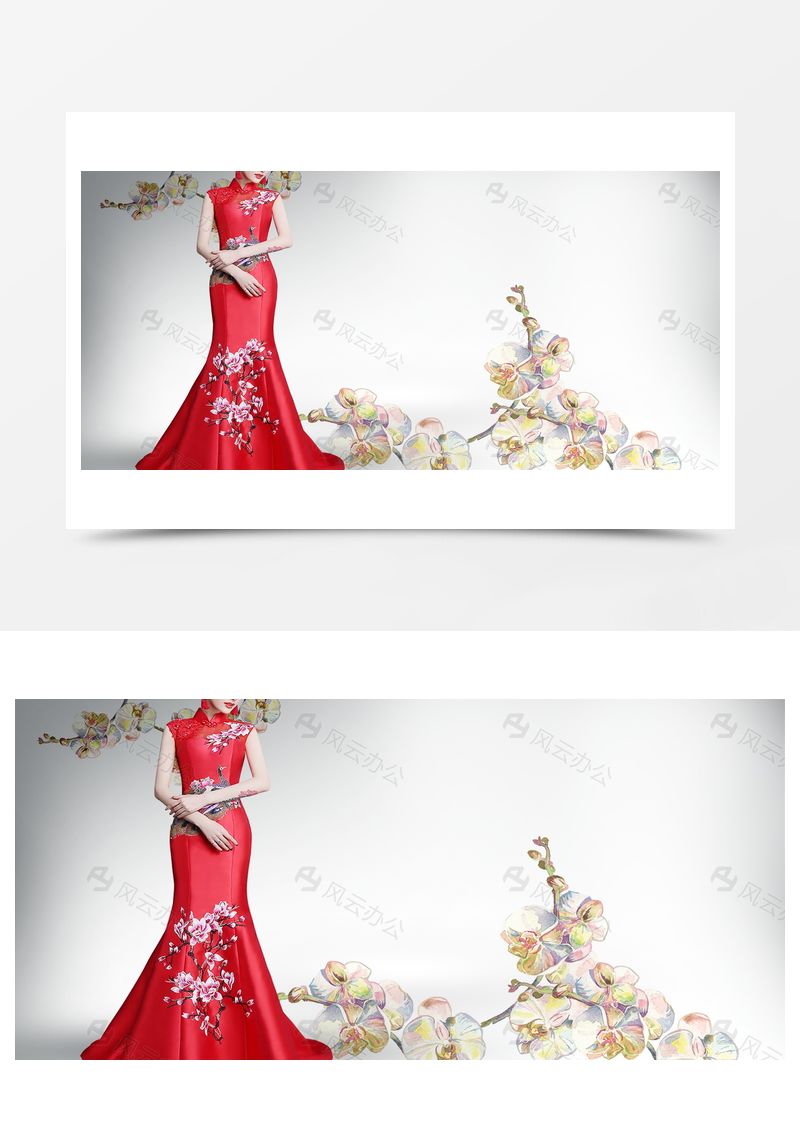 中国风旗袍礼服高级定制背景