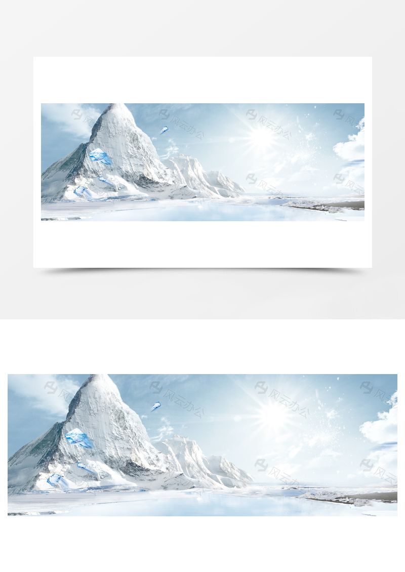 冰雪山峰背景