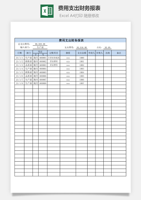 费用支出财务报表