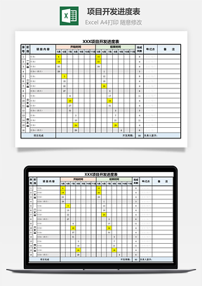 項目開發進度表