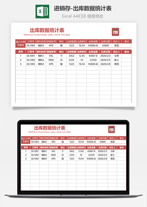 进销存出库数据统计表