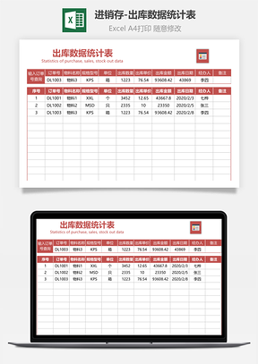 进销存-出库数据统计表