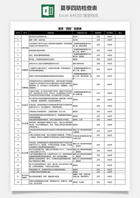 夏季四防检查表