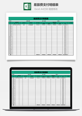 差旅費(fèi)支付明細(xì)表（自動(dòng)計(jì)算余額