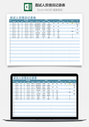 面试人员情况记录表