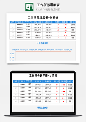 工作任務進度表-甘特圖