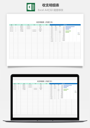 收支明细表月度汇总