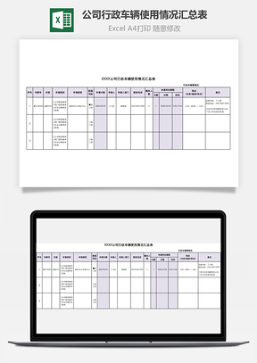 公司行政车辆使用情况汇总表