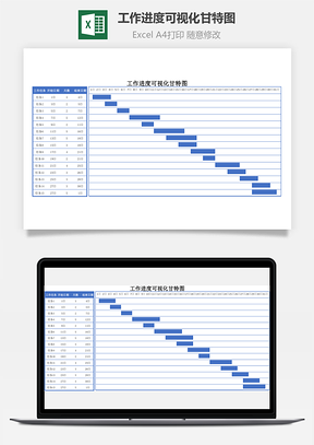 工作进度可视化甘特图Excel模板