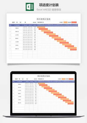 项进度计划表（甘特图）