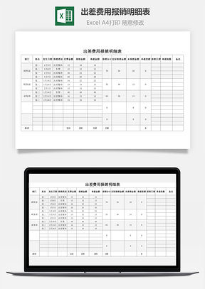 出差費(fèi)用報(bào)銷明細(xì)表