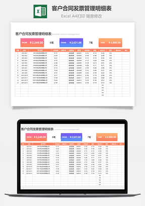 客戶合同發票管理明細表