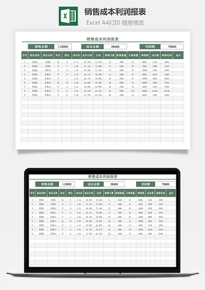 銷售成本利潤(rùn)報(bào)表