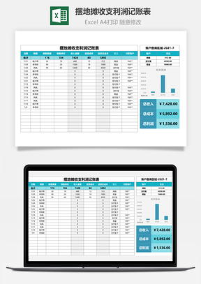 擺地攤收支利潤記賬表