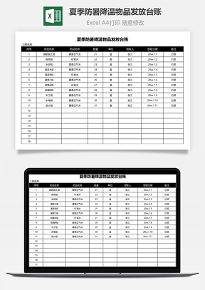 夏季防暑降溫物品發放臺賬