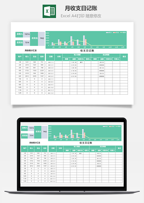 月收支日记账-图表对比
