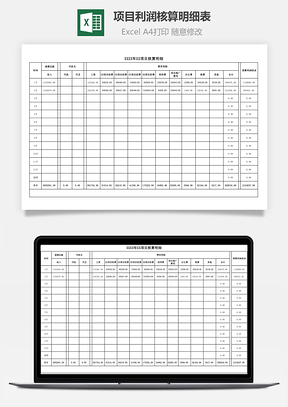 項(xiàng)目利潤核算明細(xì)表