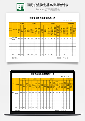 互助资金协会基本情况统计表