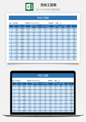 月份工資表