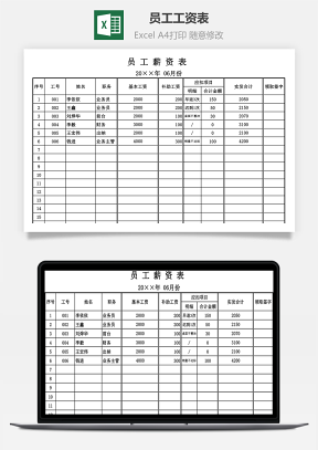 员工工资表自动核算