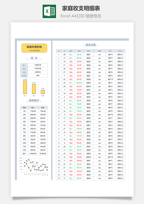 家庭记账理财家庭收支明细表
