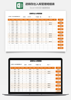 进销存出入库管理明细表