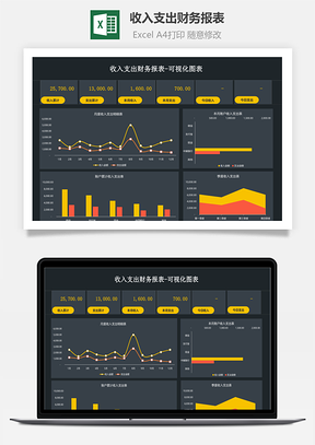 收入支出財(cái)務(wù)報(bào)表-可視化圖表