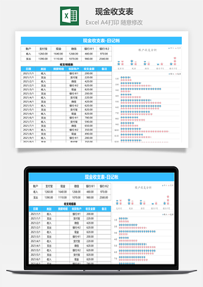 现金收支表日记帐