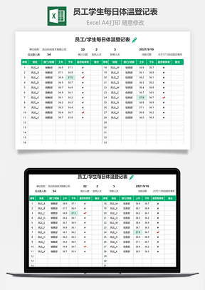 員工學生每日體溫登記表