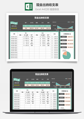 现金出纳收支表