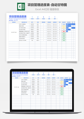 项目管理进度表-自动甘特图