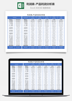 利润表-产品利润分析表