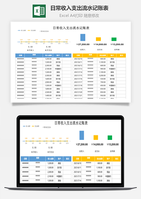 日常收入支出流水记账表