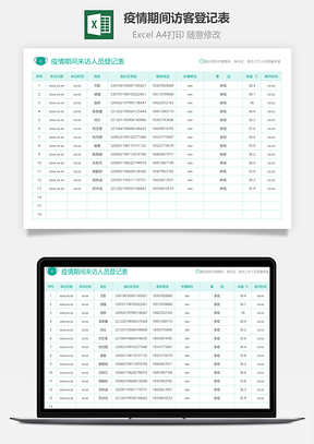 疫情期間訪客登記表