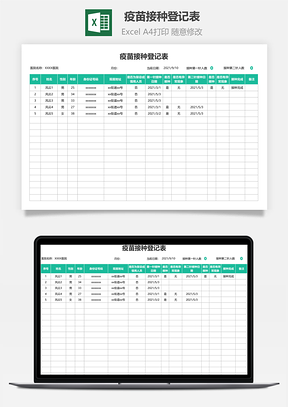 疫苗接種登記表