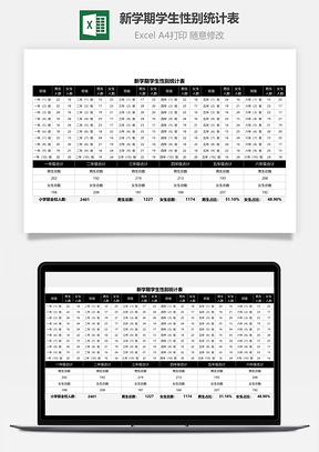 新学期学生性别统计表