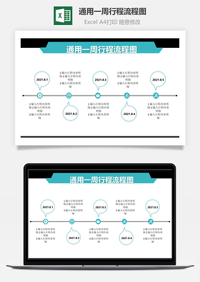 通用一周行程流程圖