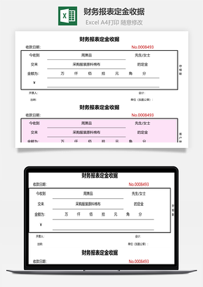 财务报表定金收据