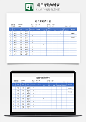 每日考勤統(tǒng)計表