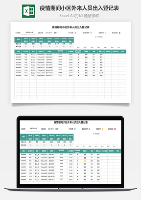 疫情期間小區外來人員出入登記表