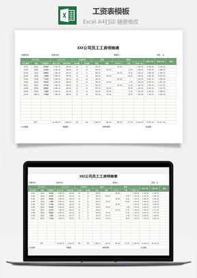 工资表工资表模板