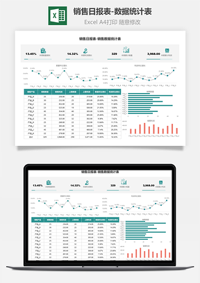 销售日报表-数据统计表