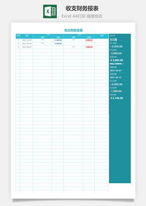 收支财务报表