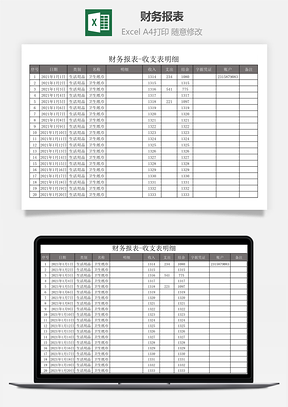 财务报表收支表明细