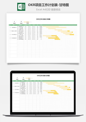 OKR项目工作计划表-甘特图