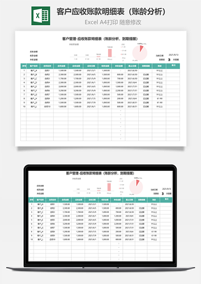 客户应收账款明细表账龄分析